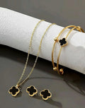 Black Clover Gold Jewelry Set | Necklace, Bracelet & Earrings