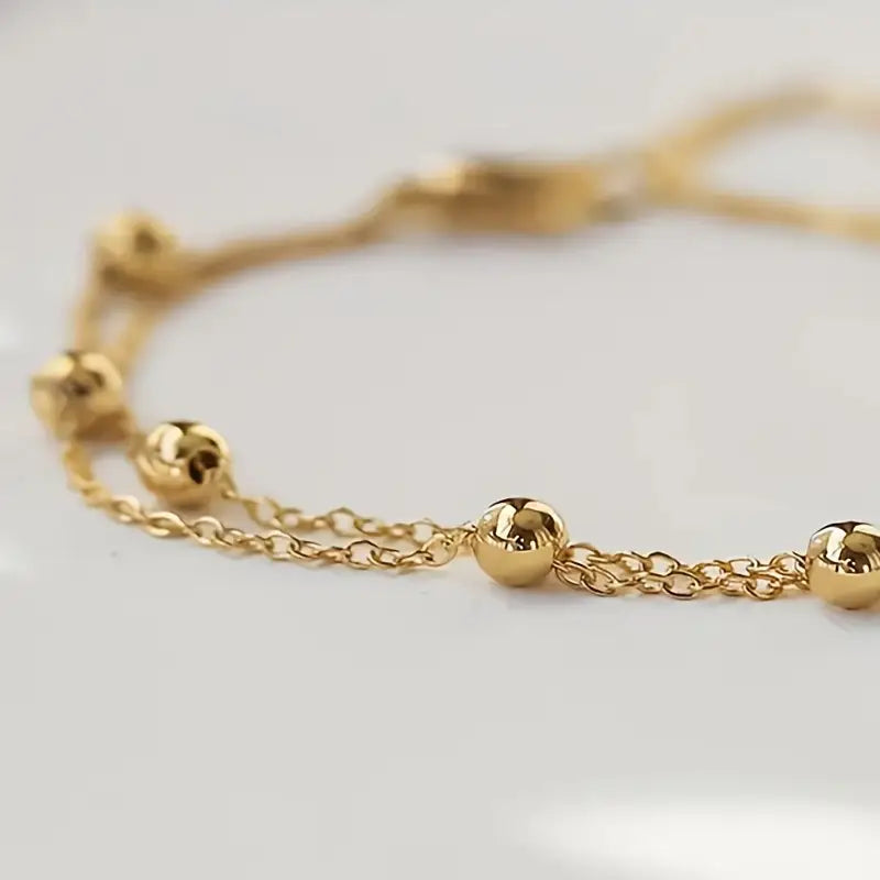 Double Chain Bead Bracelet