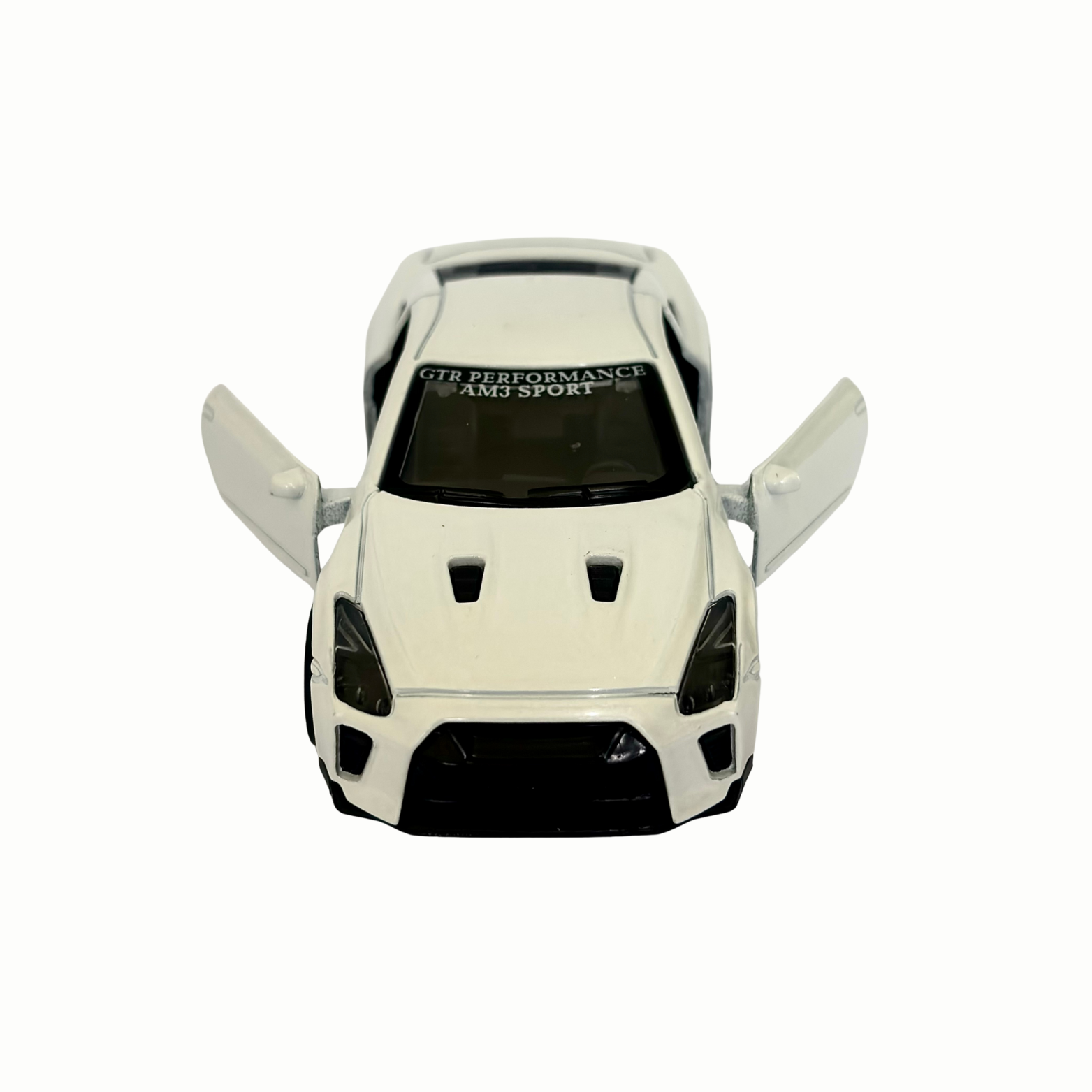 Metal Die-Cast Nissan GT-R Toy Car with Pull-Back Action & Openable Doors