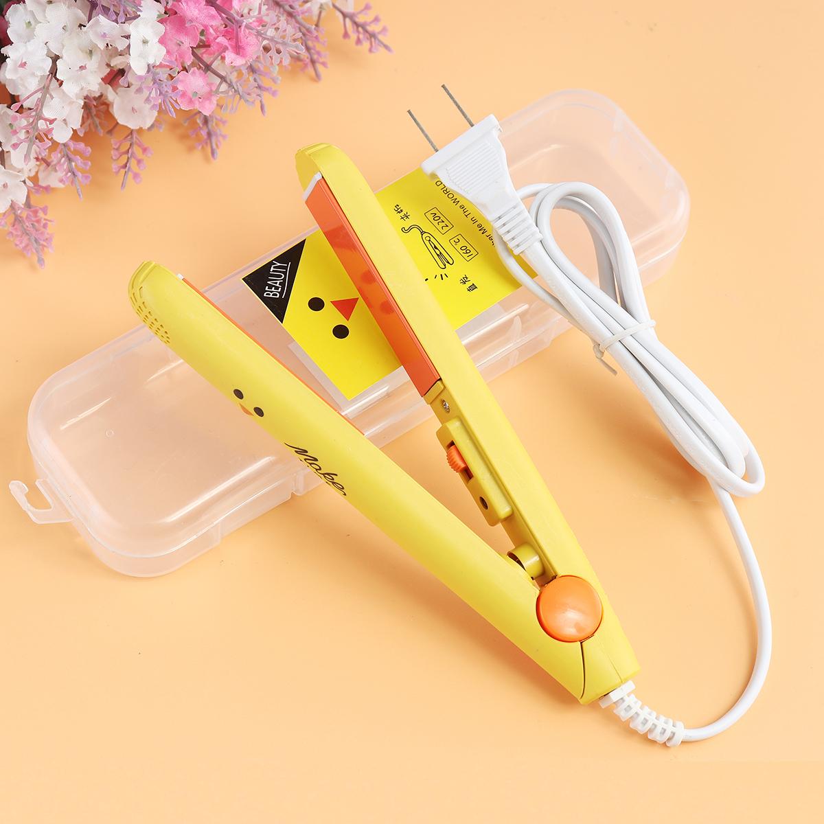 Ceramic Plate Mini Hair Straightener - Fast Heating Travel Flat Iron for Short Hair & Bangs