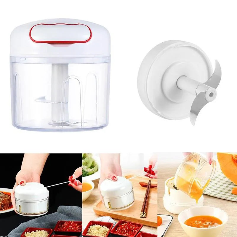 Manual Mini Garlic & Food Chopper – Hand-Pull Portable Mincer for Ginger, Chili, and Nuts
