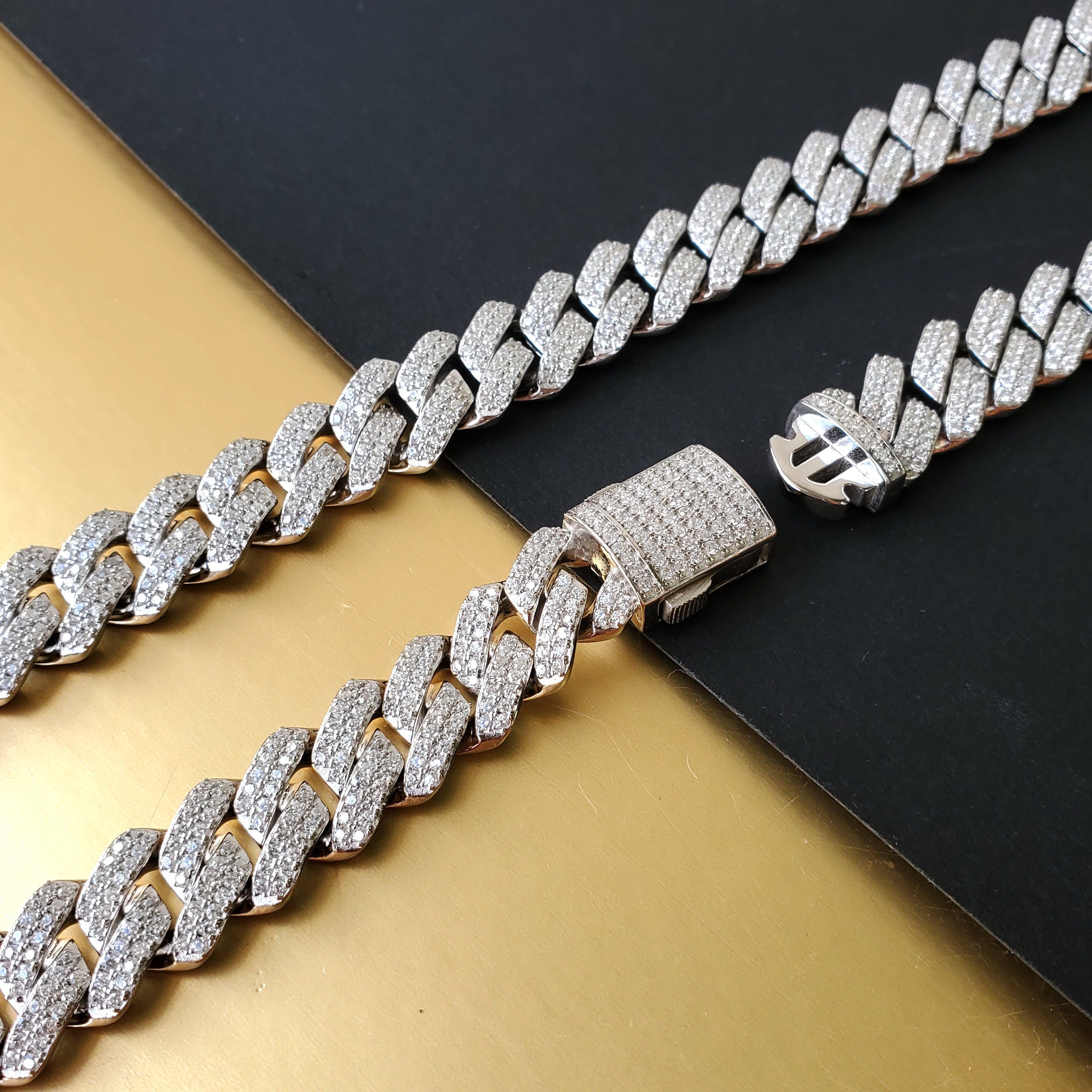 Silver Iced Out Moissanite Cuban Bracelet – Sterling Silver | VVS Hip Hop Bracelet – KrownMart